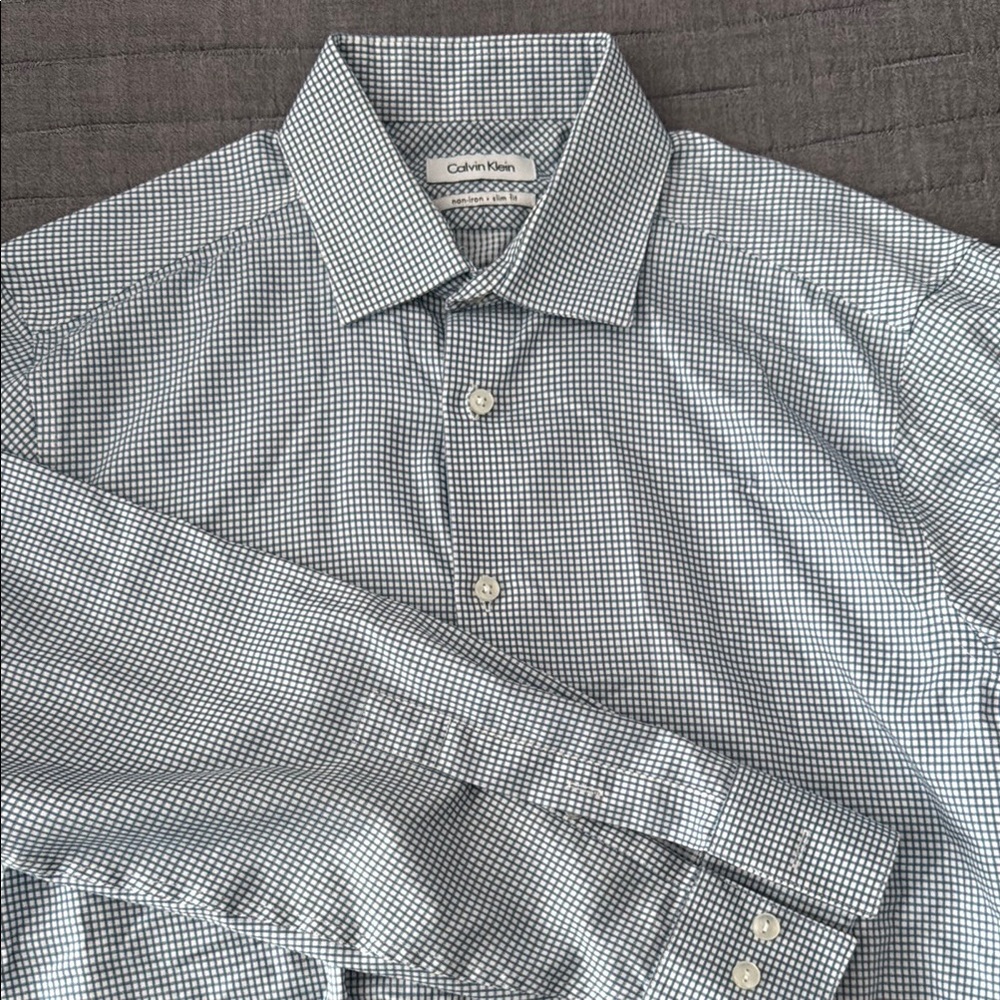 Calvin Klein Men's Blue Checkered Shirt